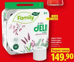 Lidl FAMILY TENTO Toaletní papír Family delicate, 32 x 117 útržků nabídka