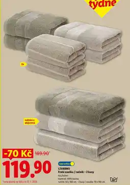 Lidl LIVARNO Froté osuška / ručník - 2 kusy kus/balení nabídka