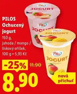 Lidl PILOS Ochucený jogur,t 150 g, jahoda / mango / lískový oříšek nabídka