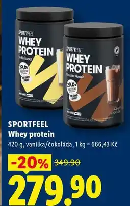 Lidl SPORTFEEL Whey protein, 420 g, vanilka/čokoláda nabídka