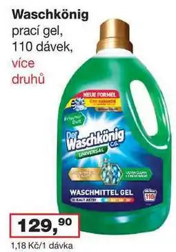 Ráj drogerie Waschkönig prací gel 110 dávek, více druhů nabídka