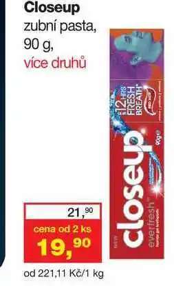 Ráj drogerie Closeup zubní pasta, 90 g, více druhů nabídka