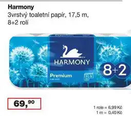 Ráj drogerie Harmony 3vrstvý toaletní papír 8+2 roli nabídka