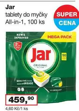 Ráj drogerie Jar tablety do myčky, all in 1, 100ks nabídka