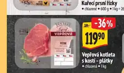 Albert Vepřová kotleta s kostí - plátky nabídka