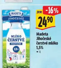 Albert Madeta Jihočeské čerstvé mléko 1,5% nabídka