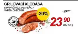 ZEMAN GRILOVACÍ KLOBÁSA S PAPRIČKAMI JALAPEÑO A SÝREM CHEDDAR nabídka
