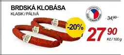 ZEMAN BRDSKÁ KLOBÁSA KLASIK/PÁLIVÁ nabídka