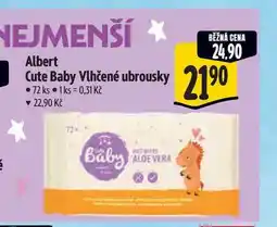 Albert Albert Cute Baby Vlhčené ubrousky 72 ks nabídka