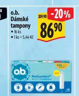 Albert o.b. Dámské tampony 16 ks nabídka