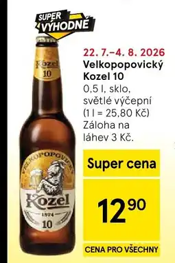 Tesco Velkopopovický Kozel 10 nabídka