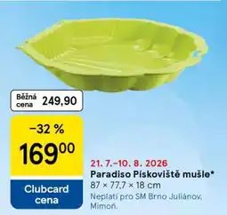 Tesco Paradiso Pískoviště mušle nabídka