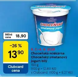 Tesco Choceňská mlékárna Choceňský smetanový jogurt bílý nabídka