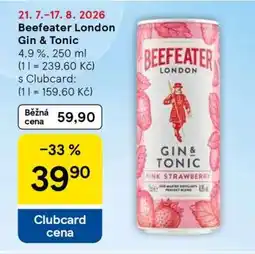 Tesco Beefeater London Gin & Tonic nabídka