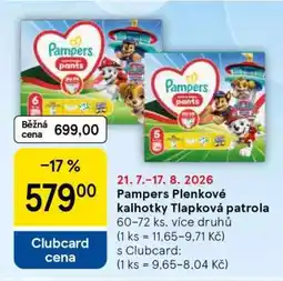 Tesco Pampers Plenkové kalhotky Tlapková patrola nabídka