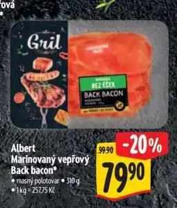 Albert Albert Marinovaný vepřový Back Bacon nabídka