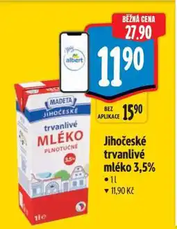 Albert Jihočeské Trvanlivé mléko 3,5% nabídka