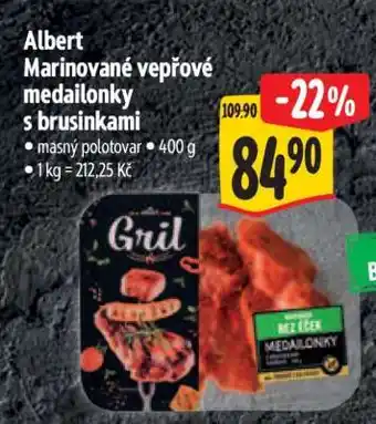 Albert Albert Marinované vepřové medailonky s brusinkami nabídka