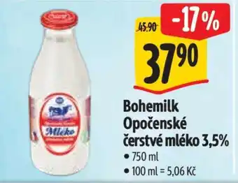 Albert Bohemilk Opočenské čerstvé mléko 3,5% nabídka