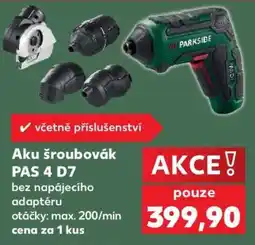 Kaufland Aku šroubovák PAS 4 D7 nabídka