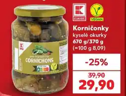 Kaufland Korničonky kyselé okurky nabídka