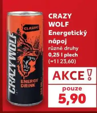 Kaufland CRAZY WOLF Energetický nápoj nabídka