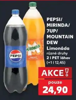 Kaufland PEPSI/ MIRINDA/ 7UP/ MOUNTAIN DEW Limonáda nabídka
