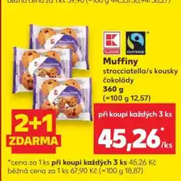 Kaufland Muffiny stracciatella/s kousky čokolády nabídka