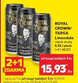 Kaufland ROYAL CROWN/TARGA Limonáda nabídka