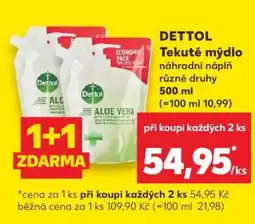 Kaufland Dettol tekuté mýdlo nabídka