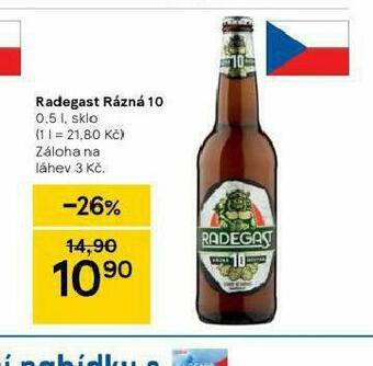 Tesco Pivo radegast rázná 10 nabídka