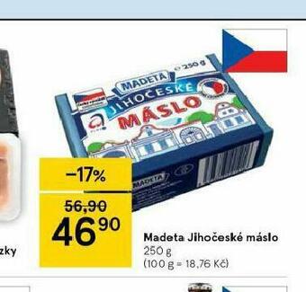 Tesco Madeta jihočeské máslo nabídka