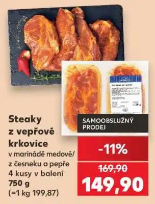 Kaufland Steaky z vepřové krkovice nabídka