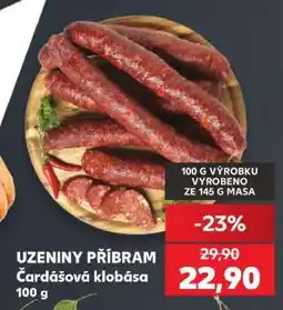 Kaufland UZENINY PŘÍBRAM Čardášová klobása 100 g nabídka