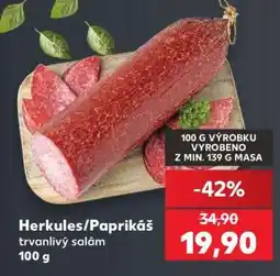 Kaufland Herkules/Paprikáš trvanlivý salám 100 g nabídka