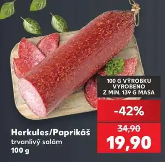 Kaufland Herkules/Paprikáš trvanlivý salám 100 g nabídka