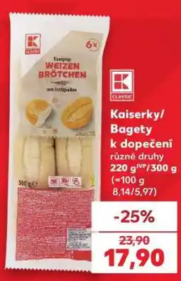 Kaufland Kaiserky/Bagety k dopečení nabídka