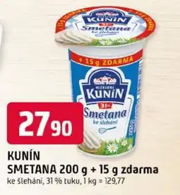 Trefa KUNÍN Smetana nabídka