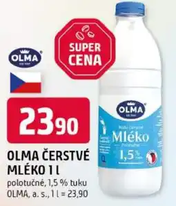 Trefa OLMA čerstvé mléko polotučné, 1,5% tuku nabídka