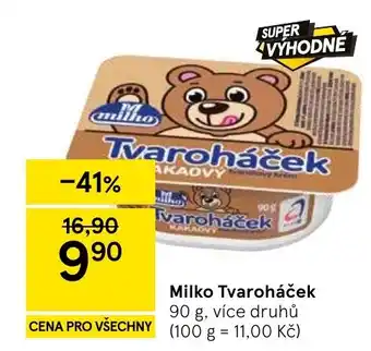 Tesco Milko Tvaroháček nabídka