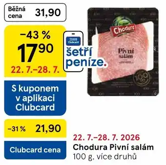 Tesco Chodura Pivní salám nabídka