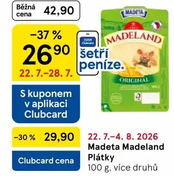 Tesco Madeta Madeland Plátky nabídka