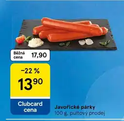 Tesco Javořické párky nabídka