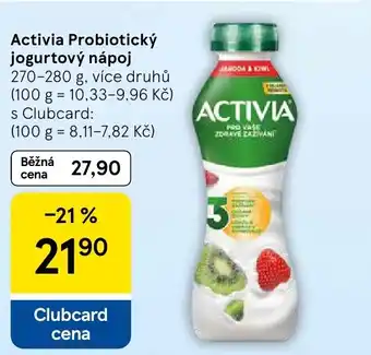 Tesco Activia Probiotický jogurtový nápoj nabídka