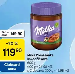 Tesco Milka Pomazánka lískooříšková nabídka