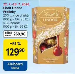 Tesco Lindt Lindor Pralinky nabídka