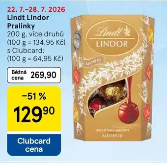 Tesco Lindt Lindor Pralinky nabídka
