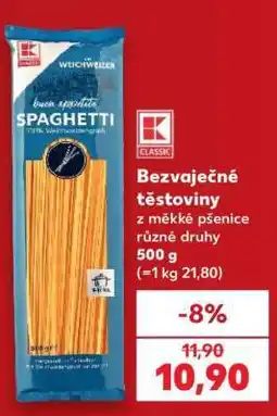 Kaufland Bezvaječné těstoviny nabídka