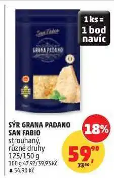 Penny Market SÝR GRANA PADANO SAN FABIO strouhaný, různé druhy, 125/150 g nabídka