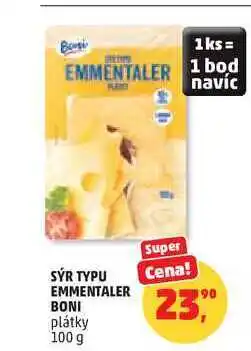 Penny Market SÝR TYPU EMMENTALER BONI plátky nabídka